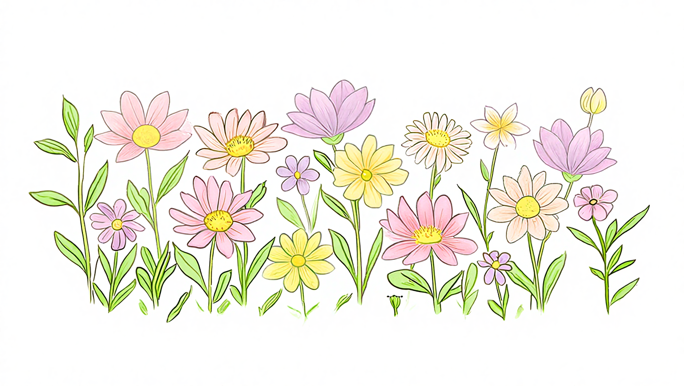 pastel garden illustration