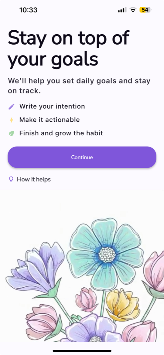 phone mock of My Daily Goal home screen